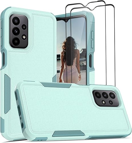 Jeylly Funda para Samsung Galaxy A23, 3 en 1, resistente cuerpo completo, resistente, protección a prueba de golpes, híbrida de goma protectora para