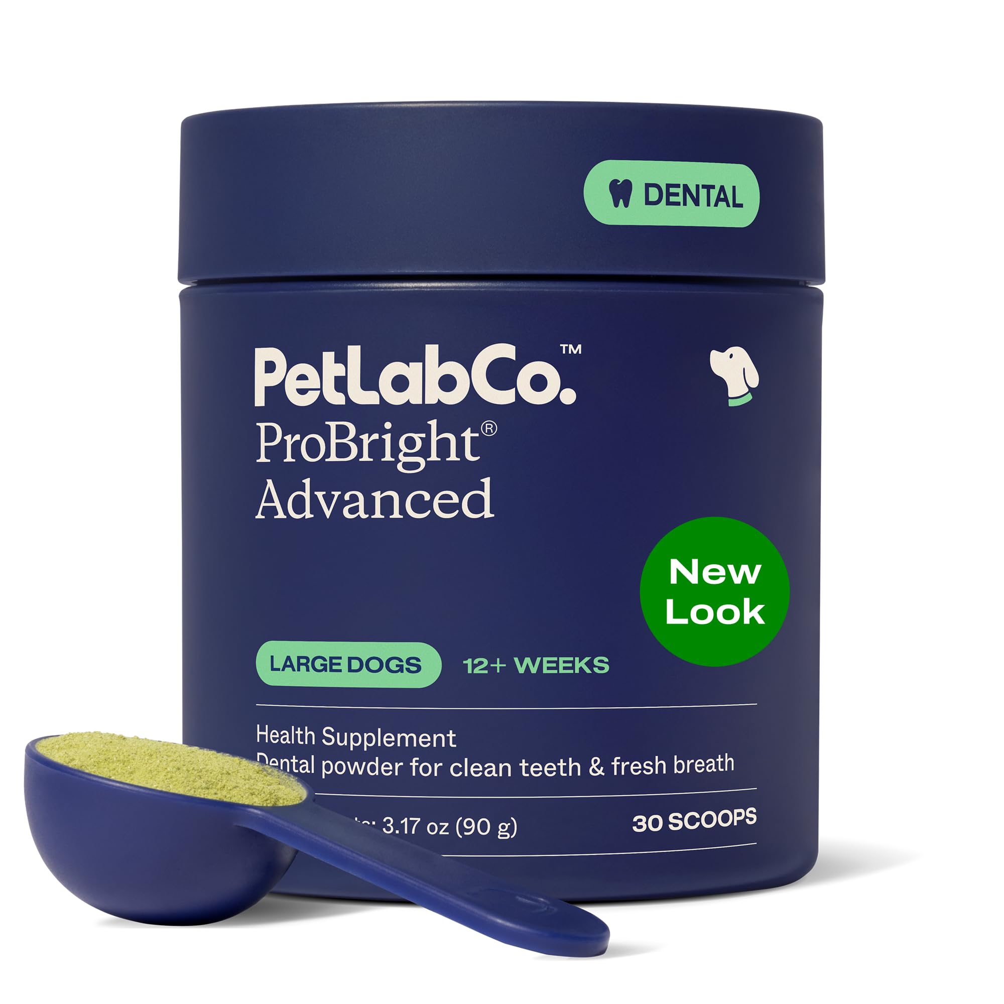 PetLab Co ProBright Advanced Dental Powder - Dog Breath Freshener - Teeth Cleaning Made Easy Targets Tartar Bad
