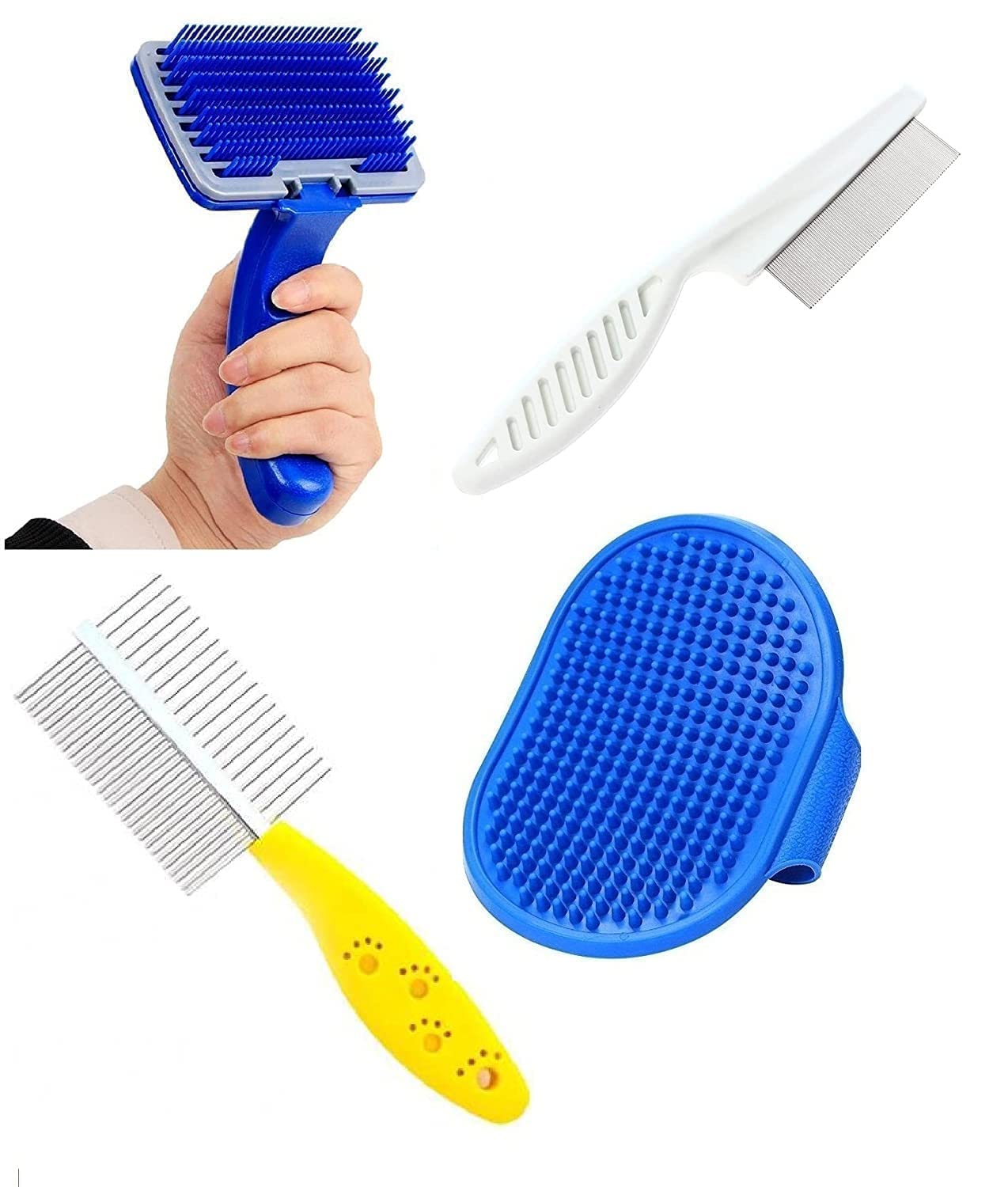 SSM PET MART Combo Imported Pet Comb + Slicker + Hair Flea Comb + Bath Gloves Grooming Kit for All Pets Dog, Cat, Rabbit, Hamster (B0BX6RMKD8) Amazon Price History, Amazon Price Tracker