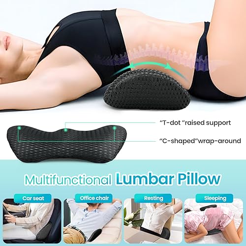 Miniatura 2 de AgoKud Almohada lumbar, almohada de apoyo lumbar para automóvil y silla de oficina, almohada de apoyo de espalda de espuma viscoelástica para