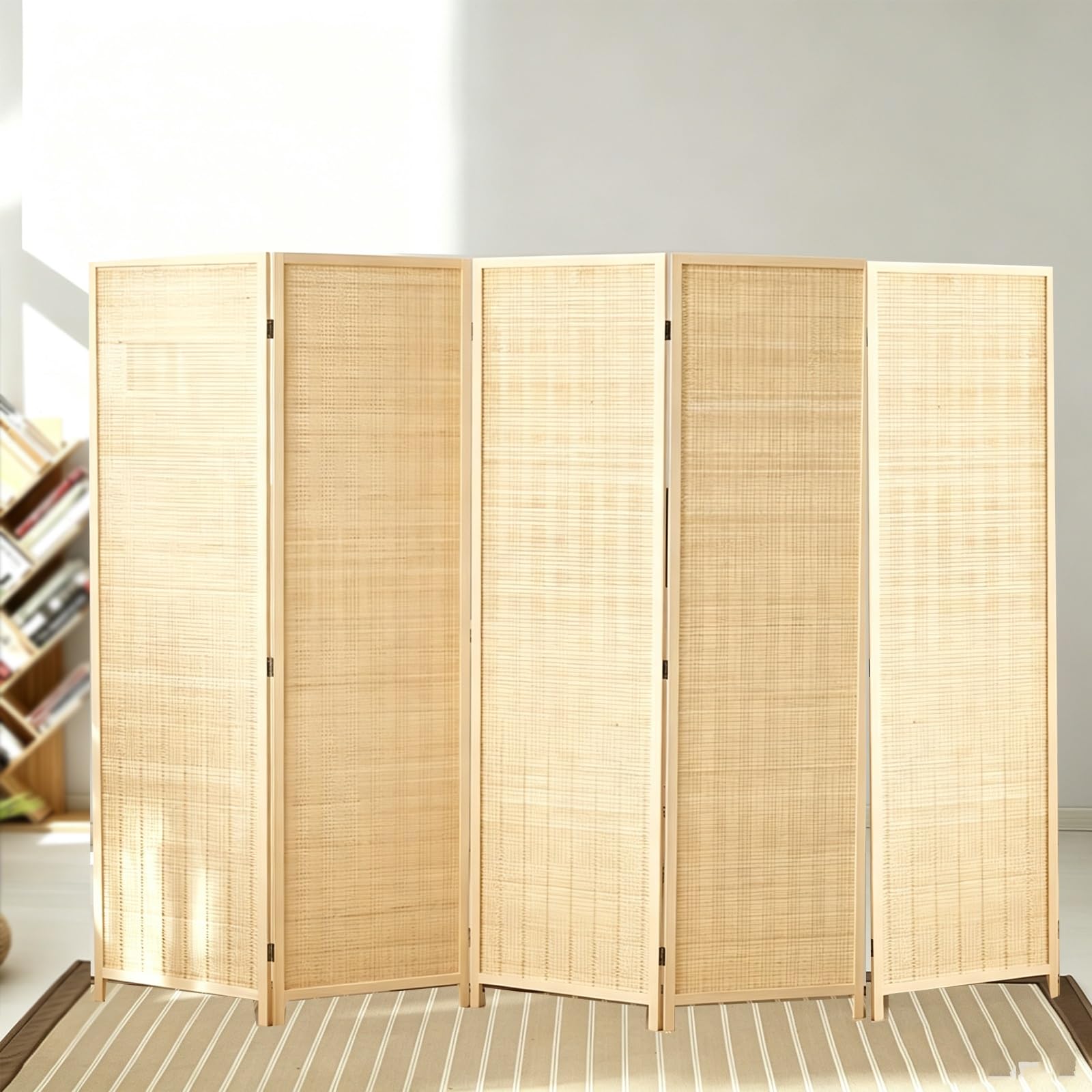 Bamboo Room Divider Screen,Movable Folding Screen,Partition Room Dividers