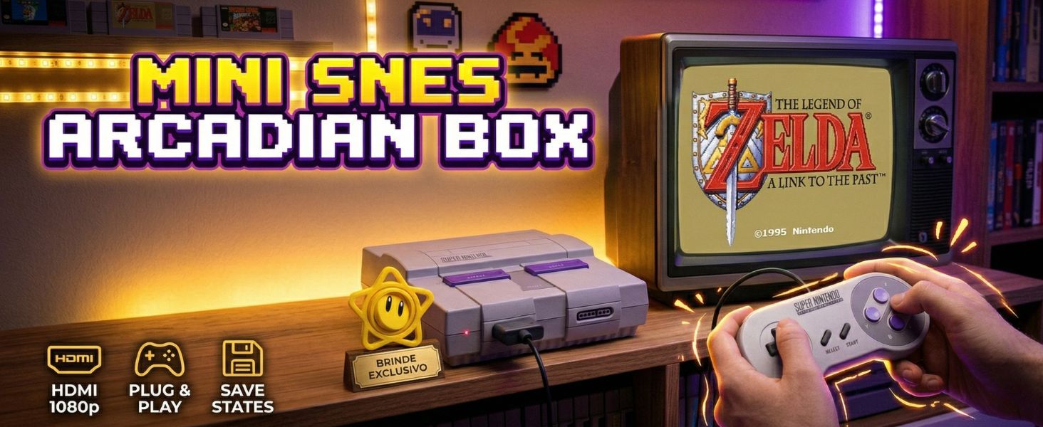 Game Retro Mini Super Nintendo 2 Controles + Pack com todos os Jogos de Snes  : Amazon.com.br: Games e Consoles