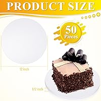 Vista 3 de Bokon Paquete de 50 tambores redondos para tartas, base de cartón corrugado de 12 pulgada de grosor, círculo resistente para bodas, cumpleaños, baby