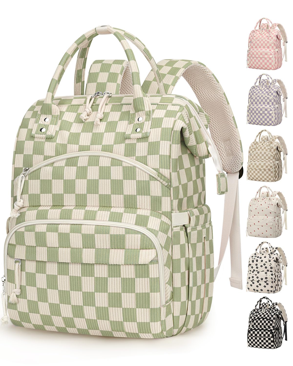 Corduroy Diaper Backpack for Mom,Travel Baby Diaper Bag for Grirls&Boys