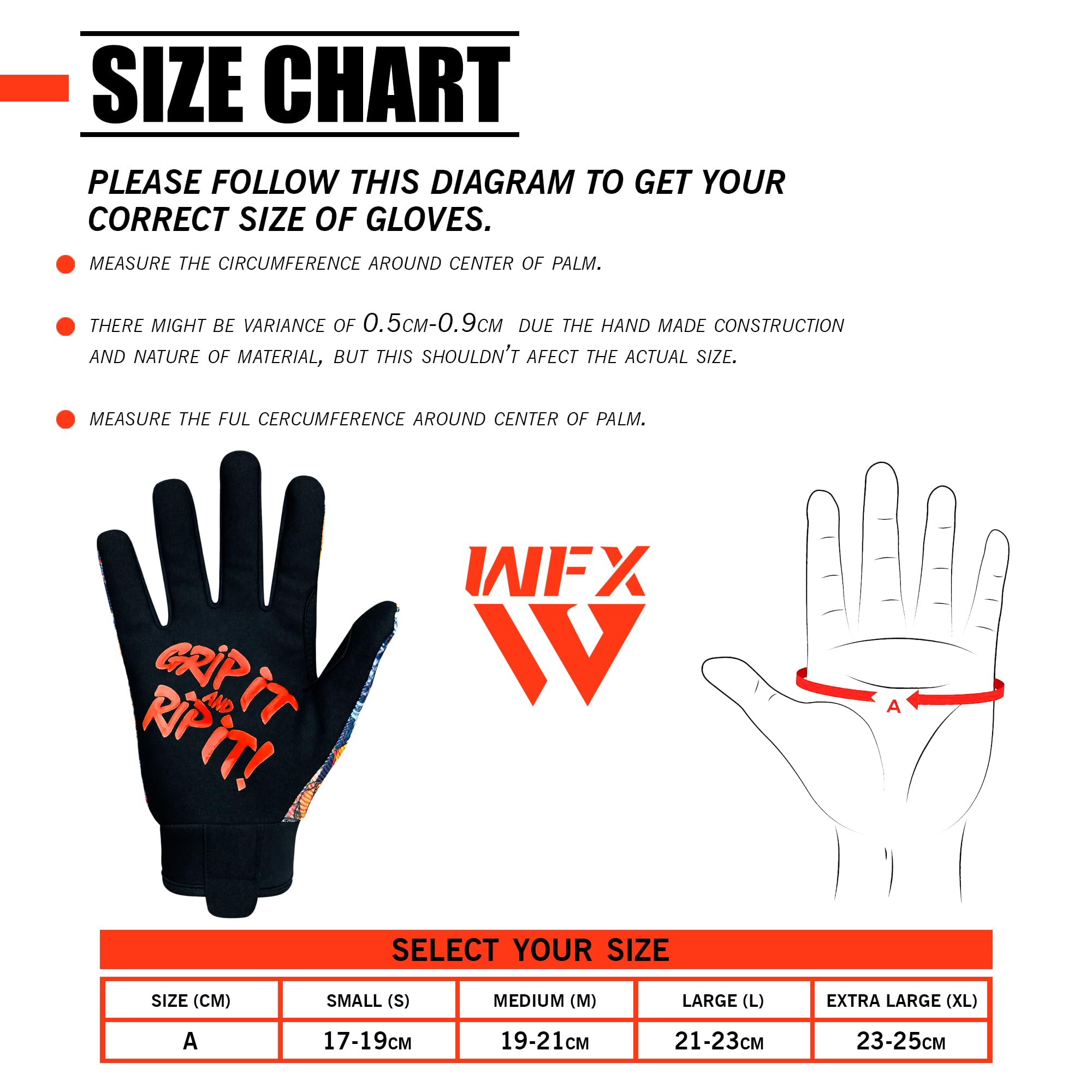 WFX Motorbike Gloves for Men & Women, Cycling Gloves Breathable Touchscreen Dirt Bike Racing Gloves for ATV, MTB, BMX & Motocross Riding Racing, Bicycle — view 6