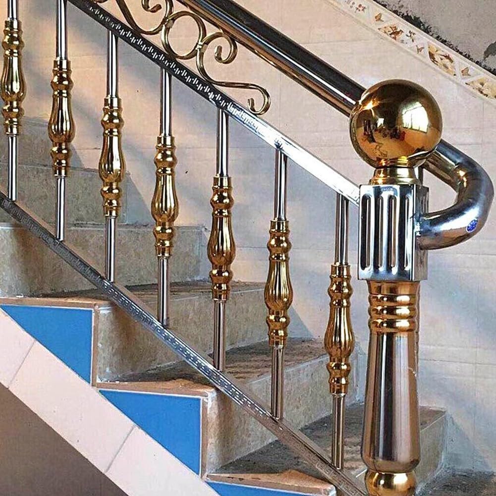 Piezas de balaustre de balcón de escalera de estilo europeo, barra de acero inoxidable 304, columnas de acero inoxidable, para escaleras y balcones con diseño clásico (barra de loto