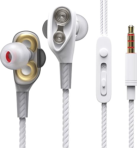 Cuffie Ear RINOO con regolazione volume microfono per Apple iOS Android argento bianco Cuffie Ear RINOO con regolazione volume microfono per Apple iOS Android argento bianco