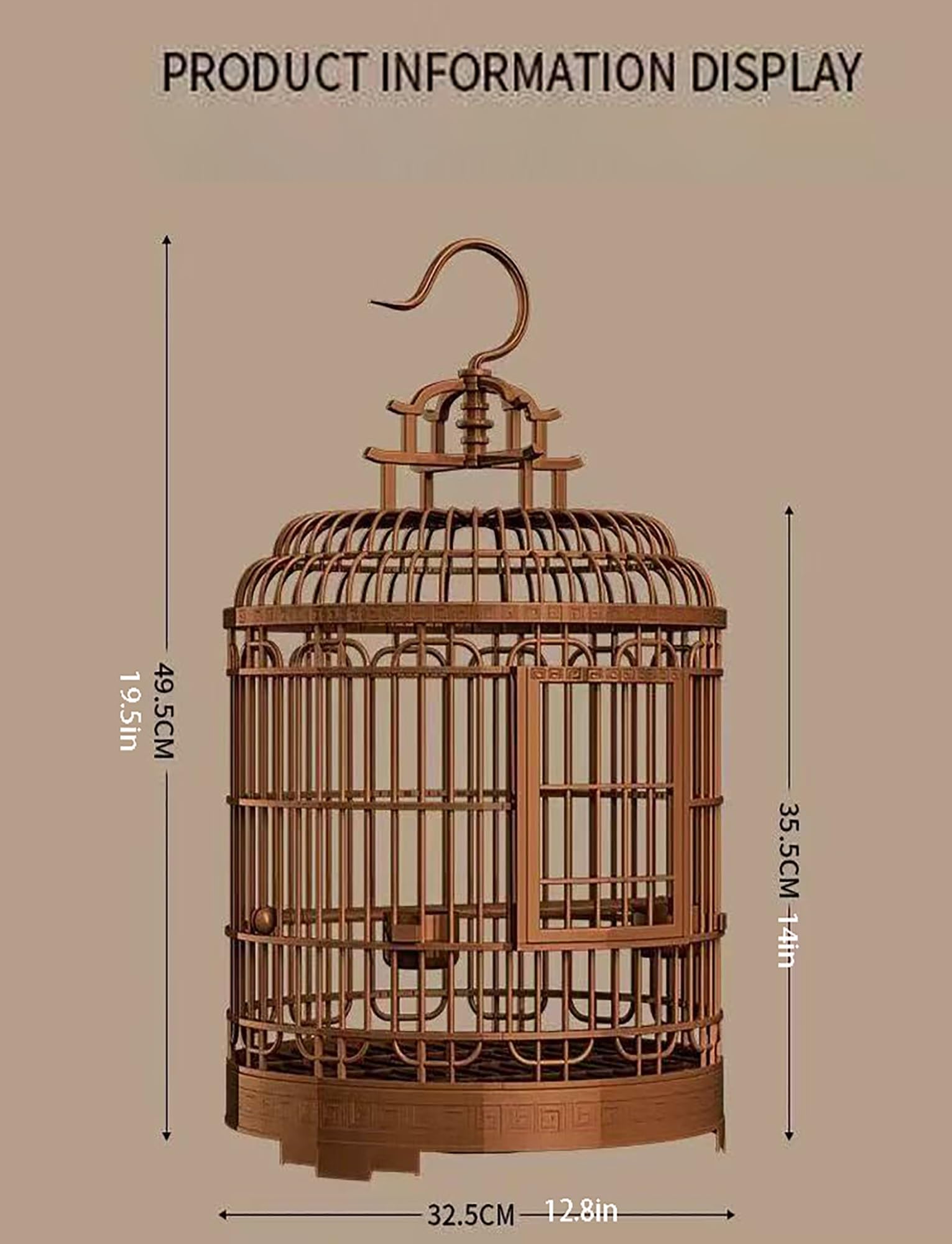 Retro-Vogelkäfig mit Haken for Aufhängen, Papageienständer, Käfig for Kanarienvögel, Finken, Sittiche | Haustierbedarf, tragbarer Haustierkäfig, Vogelbedarf, Käfige