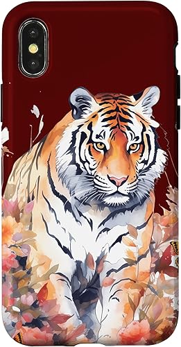 Miniatura 7 de Funda para iPhone 11 Tiger Pastel Floral Safari Watercolor Savannah Cat