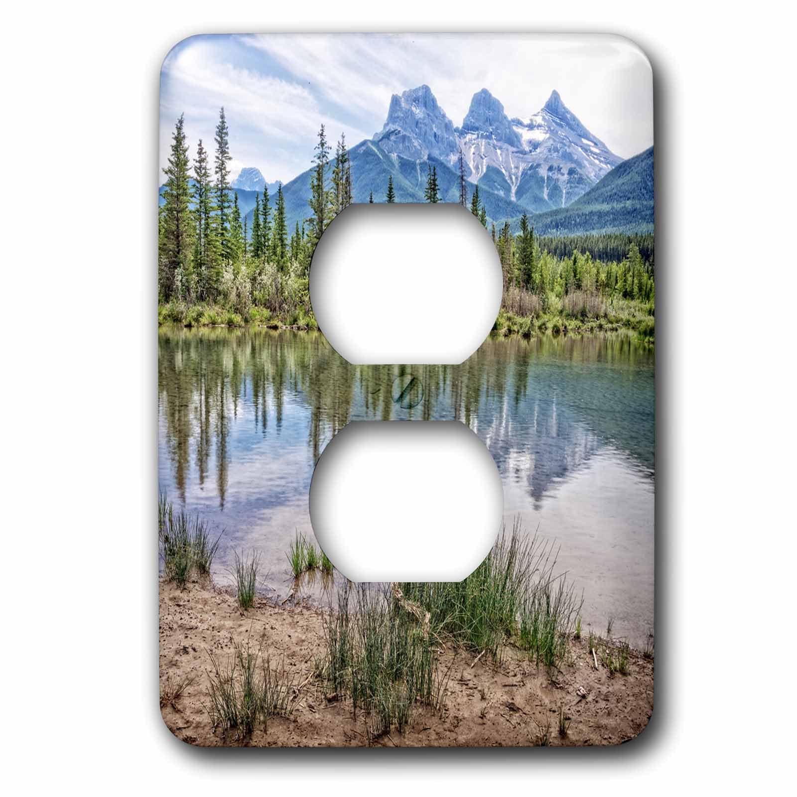 Prise de prise double motif montagne Three Sisters Canada 3D Rose lsp_244355_6