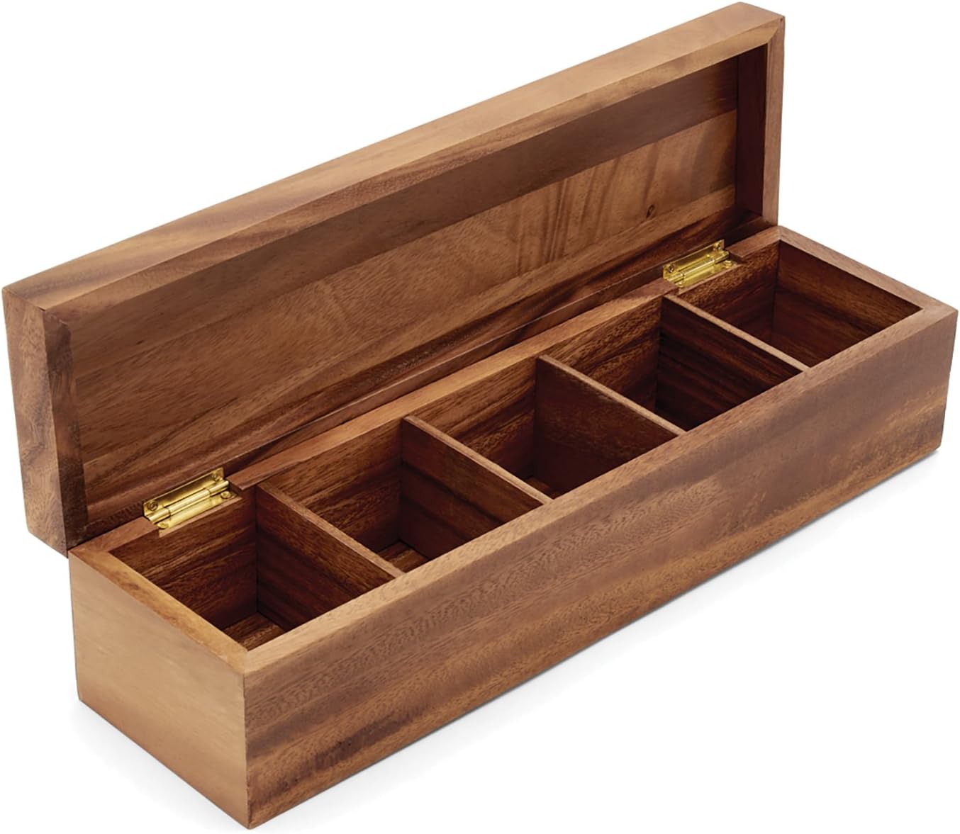 Ironwood Gourmet 28631 Townhouse Tea Box, Acacia Wood, 5-Cell