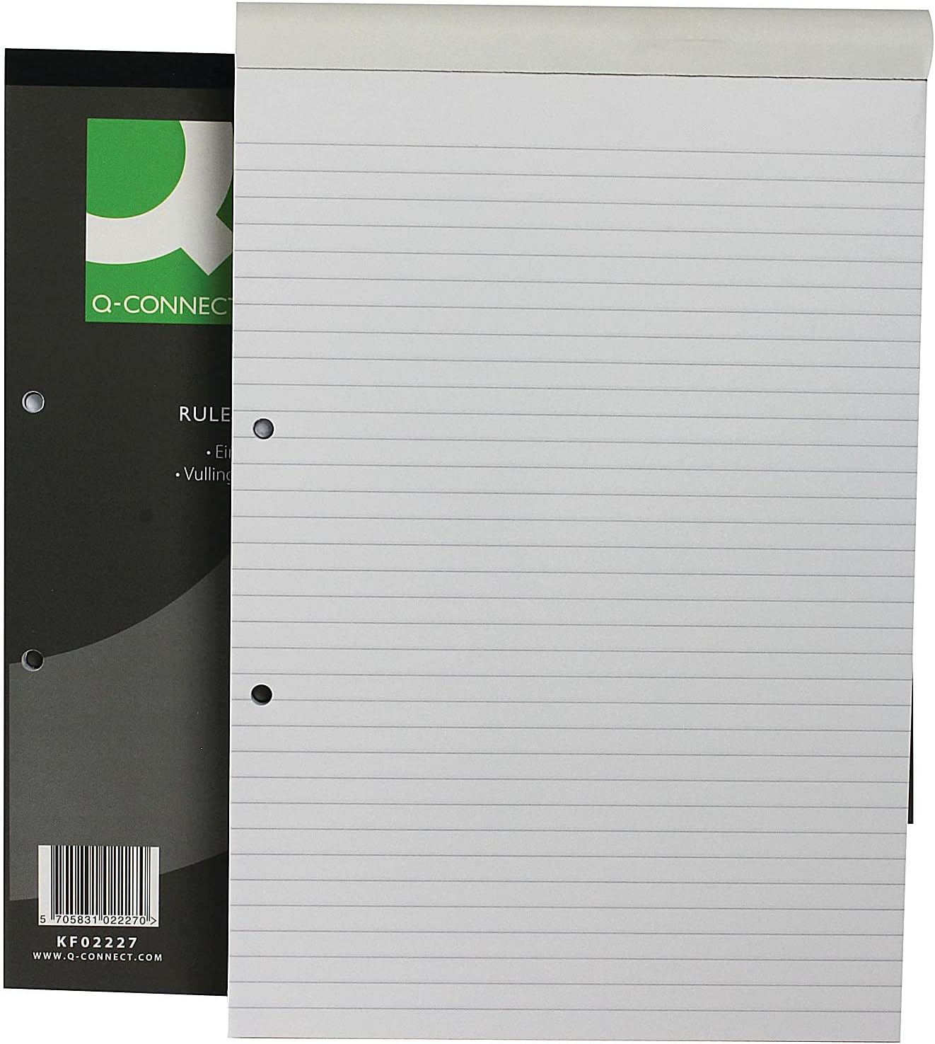 Q-Connect KF02227 Feint Ruled Headbound Refill Pad, White, 80 Pages, A4 (10 Pack)