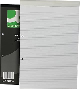 Q-Connect KF02227 Feint Ruled Headbound Refill Pad, White, 80 Pages, A4 10 Pack