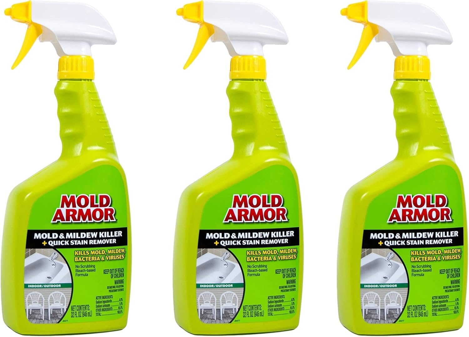 Mold Armor Home FG502 Instant Mold and Mildew Stain Remover, Trigger Spray 32 Fl Oz