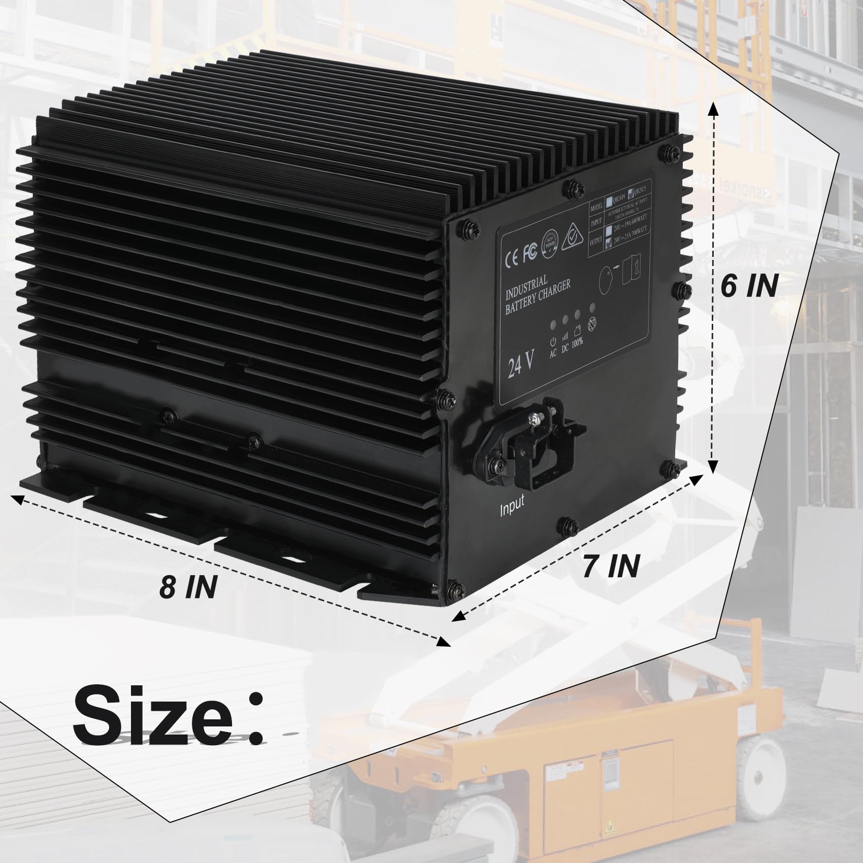 Cargador de batería de elevación de tijera de 24 V 25 A compatible con elevadores de tijera Genie Skyjack JLG, cargador de elevación de tijera reemplaza HB600 105739 161827 128537 96211 cargador de