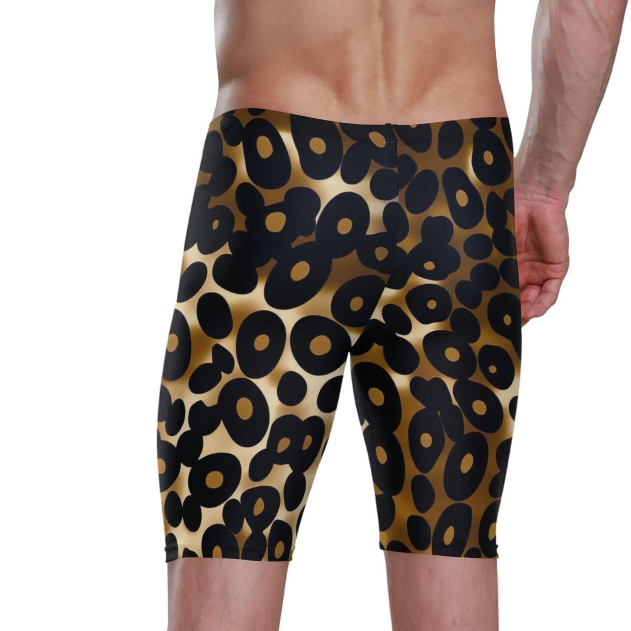UMIRIKO Gold Leopard Swim Jammers Swimsuit for Men XXL B0401164