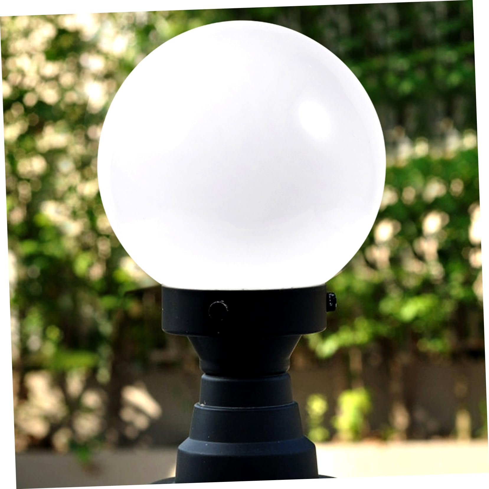 Gatuida 10-Inch Acrylic Spherical Lampshade – White Globe Cover For Outdoor Lamp Posts, Soft Light Diffusion, 9.8" Diameter