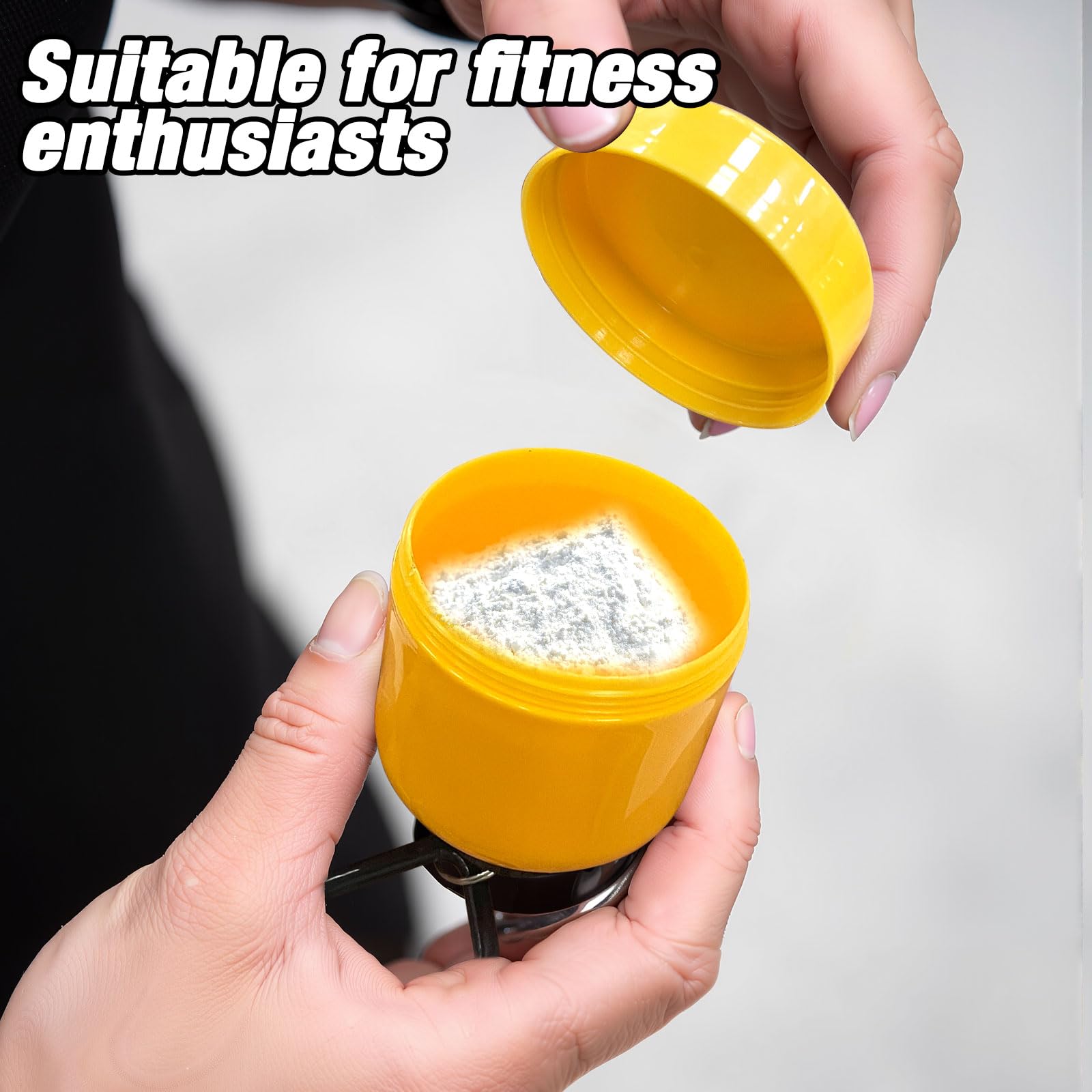 3 Piezas Porta Proteine, 200ml Porta Proteine in Polvere Ontenitore per Proteine Funnel con Moschettone per il Trasporto di Medicinali,Polvere Proteica,Pillole