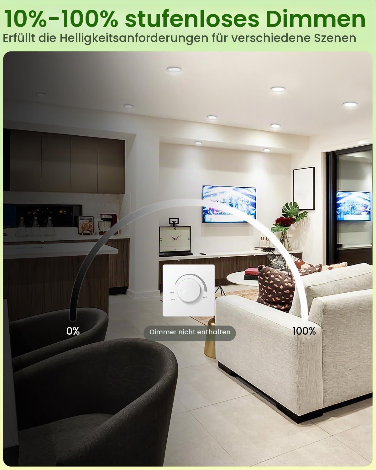 LED Einbaustrahler 230v 5W, LED Einbauspots Dimmbar Spots Deckenleuchte 68mm, IP44 Einbauleuchten Schwenkbar für Einbaubeleuchtung 3000K/4000K/6500K Einbaustrahler, 12er Set