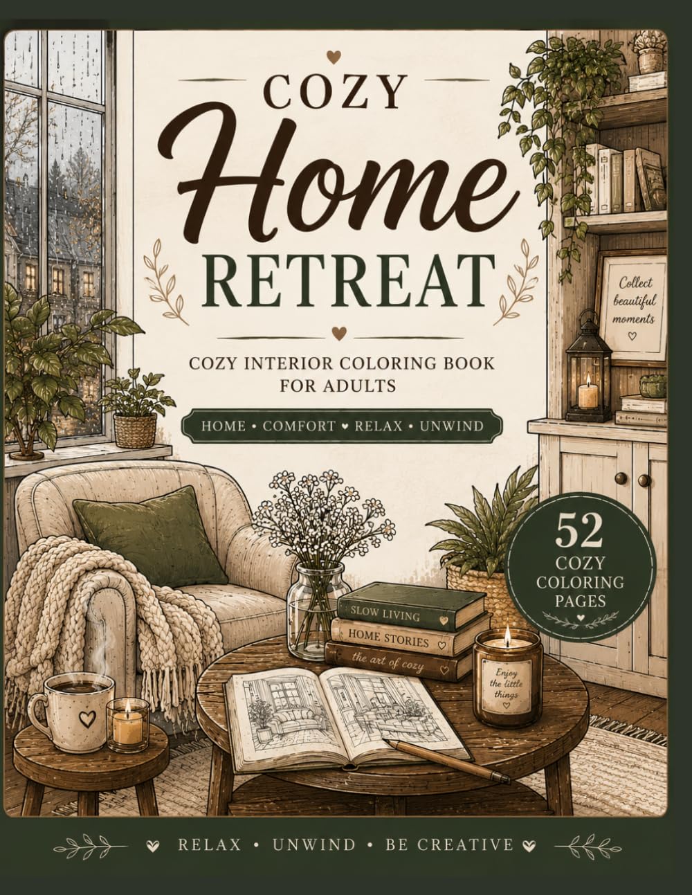 COZY HOME RETREAT: Cozy Interior Coloring Book for Adults (Cozy Everyday Collection)