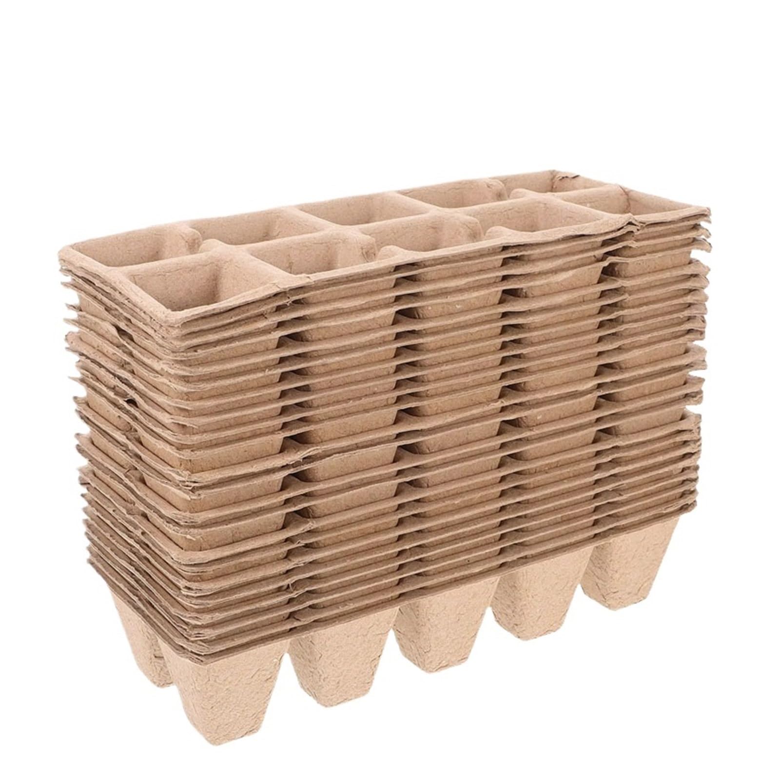Plaque Semis Plateaux de semis, conteneurs, gobelets à pulpe, Outils de Germination des Plantes de Jardin, 20/40 pièces(Brown-40PCS 3)