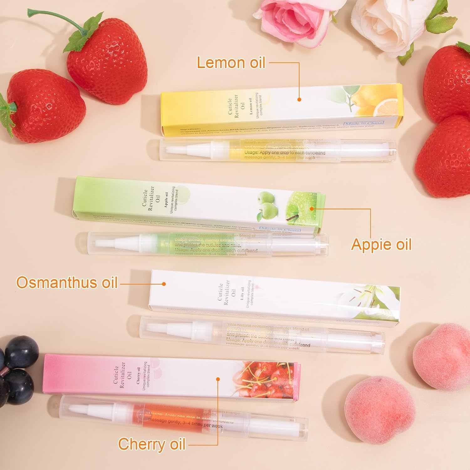 NAILWIND 4 Pcs Cuticle Oil Pens with Nail File for Nail Care, Nail Pen Oil with Natural Ingredients, Fingernails and Toenails Oil Cuticle for Repairing Cracked - Image 7 thumbnail