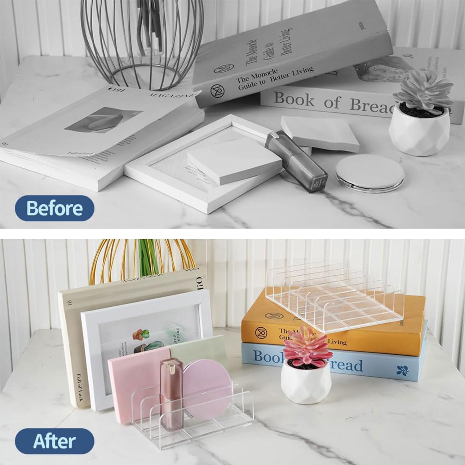 2 Pcs Transparent CD Holder, CD/DVD Presentation Rack, Acrylic CD/DVD Display Shelf, Multi-Slot CD Storage Rack, CD Organiser Stand for Cassettes Game Cassettes Books Cosmetics — view 6