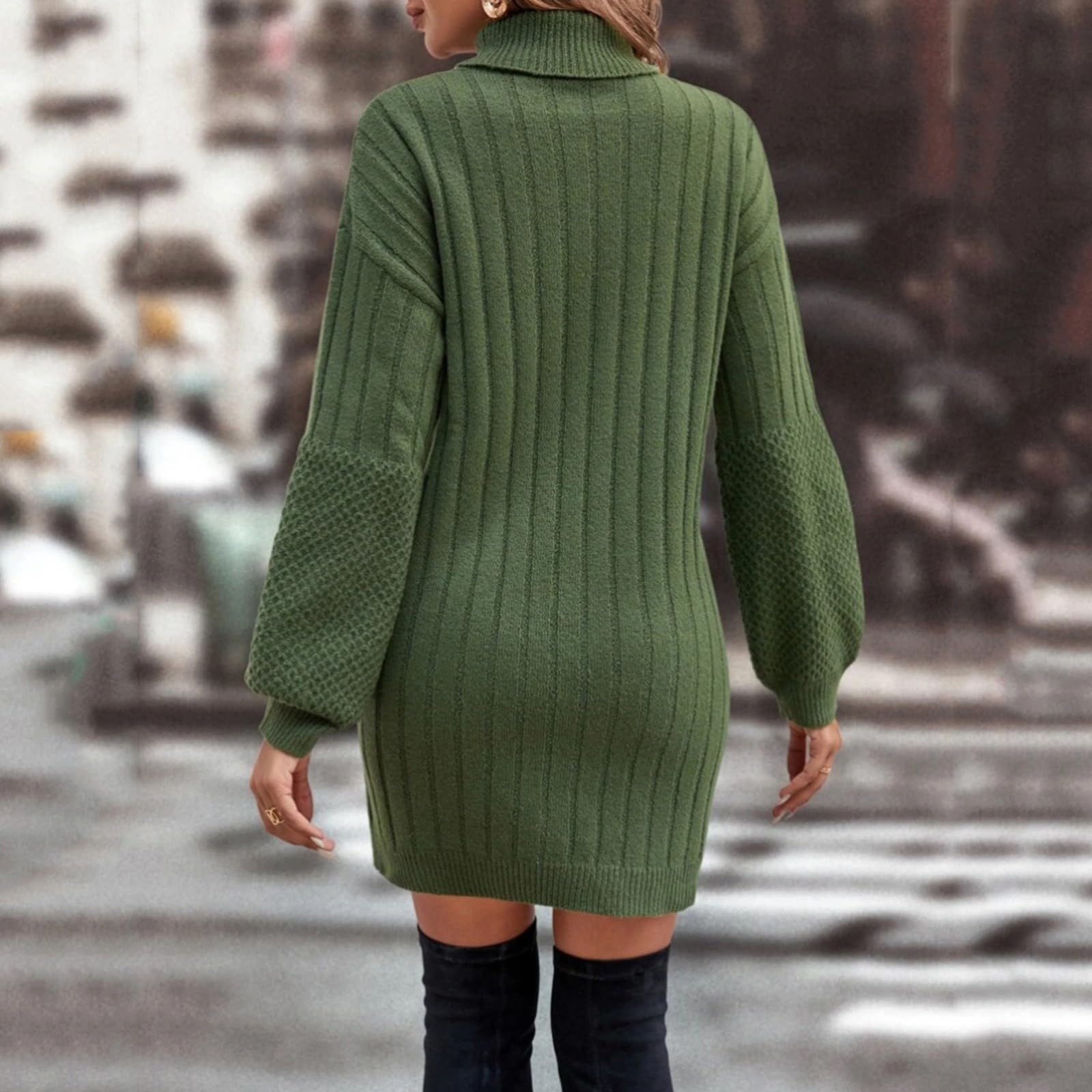 Robe à Manches Longues pour Femmes, col Rond, imprimé léopard, épaules Tombantes, Couleur contrastée, à la Mode, Nouvelle Collection Automne et Hiver Robe Festival De