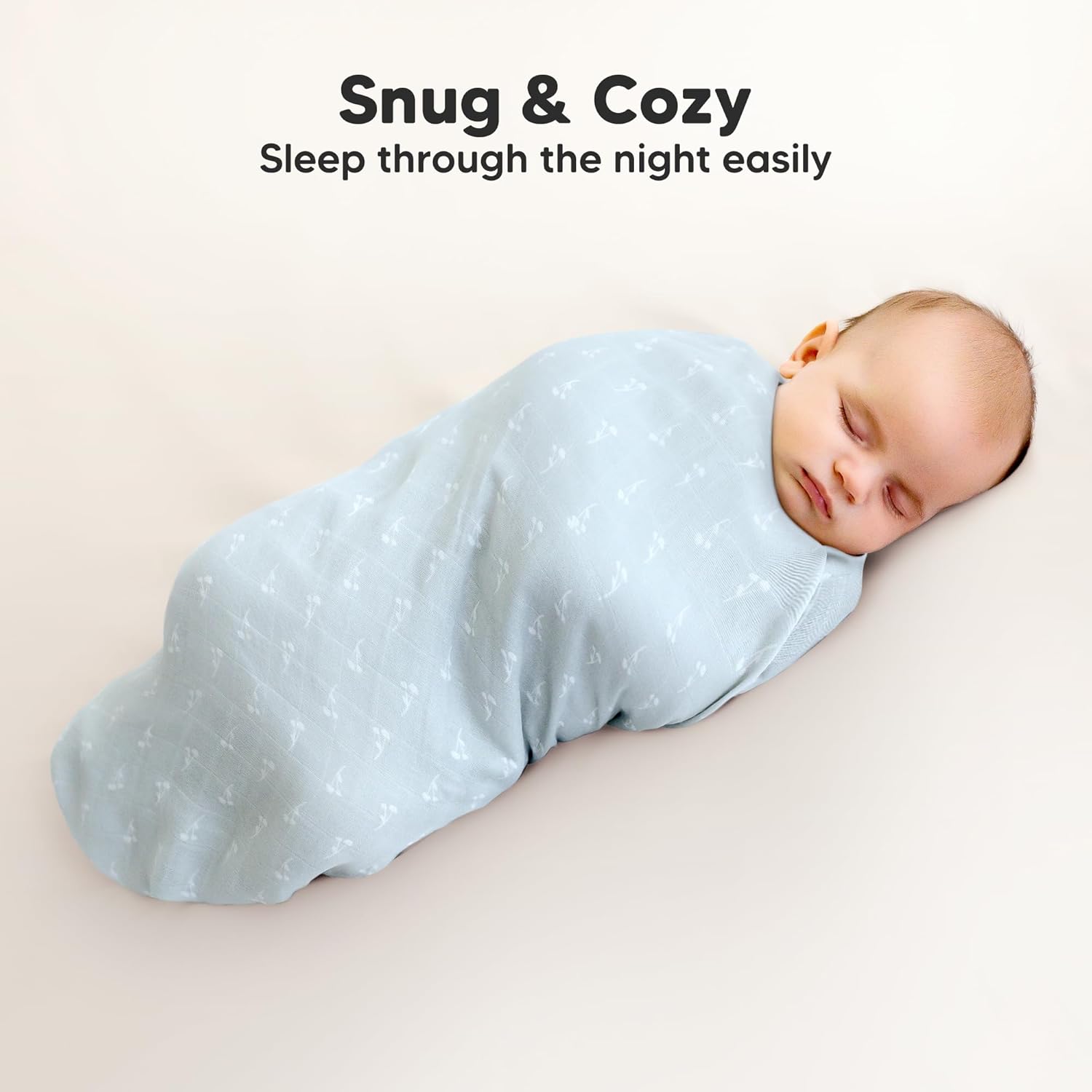 4-Pack Muslin Swaddle Blankets for Boys, Girls - Organic Baby Swaddles for Newborns, Soft & Breathable Receiving Baby Blankets for Girl, Boy, Neutral, Newborn Essentials Gift (Bloom) - Image 5