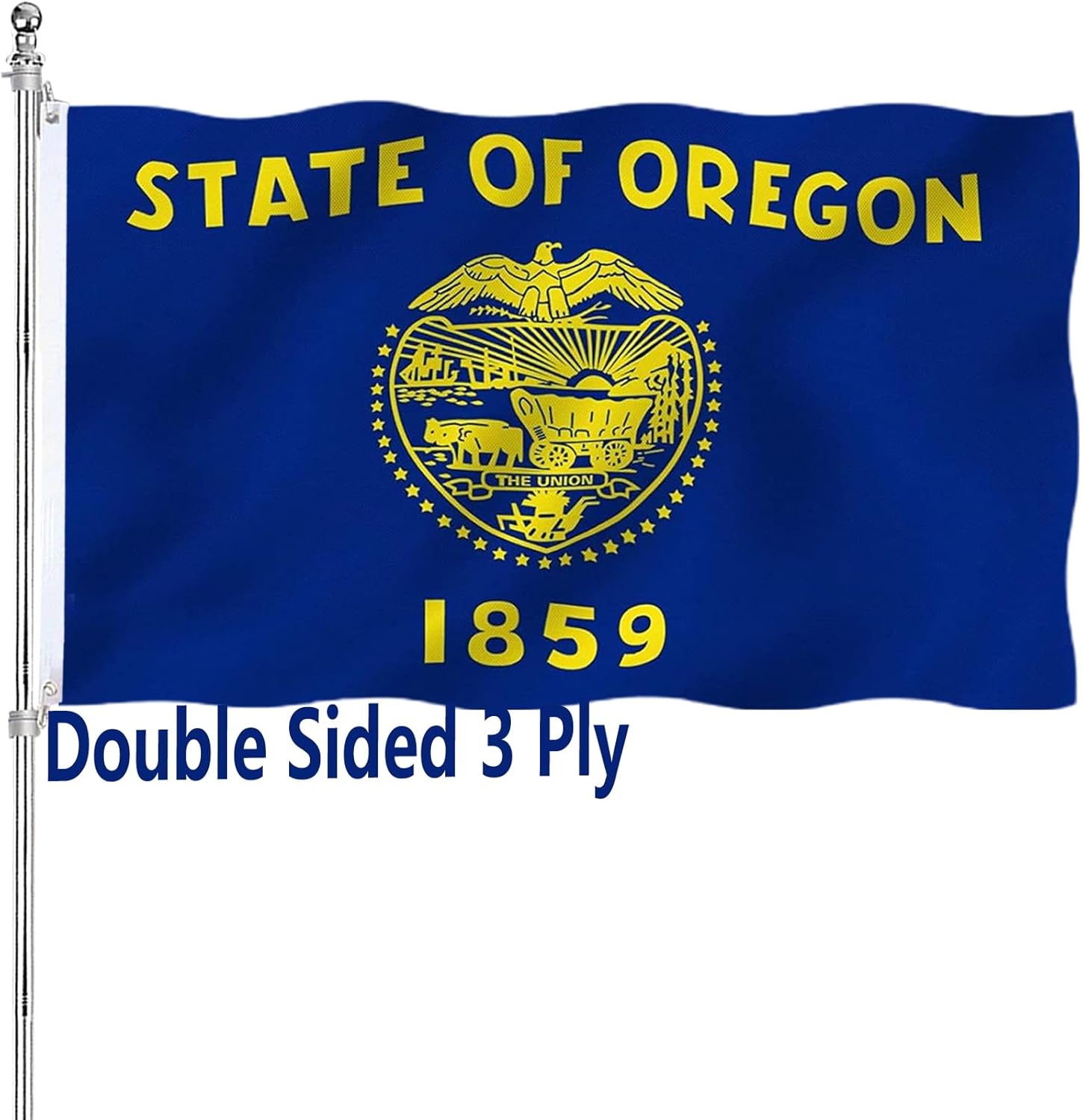 Oregon State Flag 3x5 Double Sided Outdoor Heavy Duty Oregon OR Flags Vivid Colors 3 Ply with Durable Canvas Header and 2 Brass Grommets