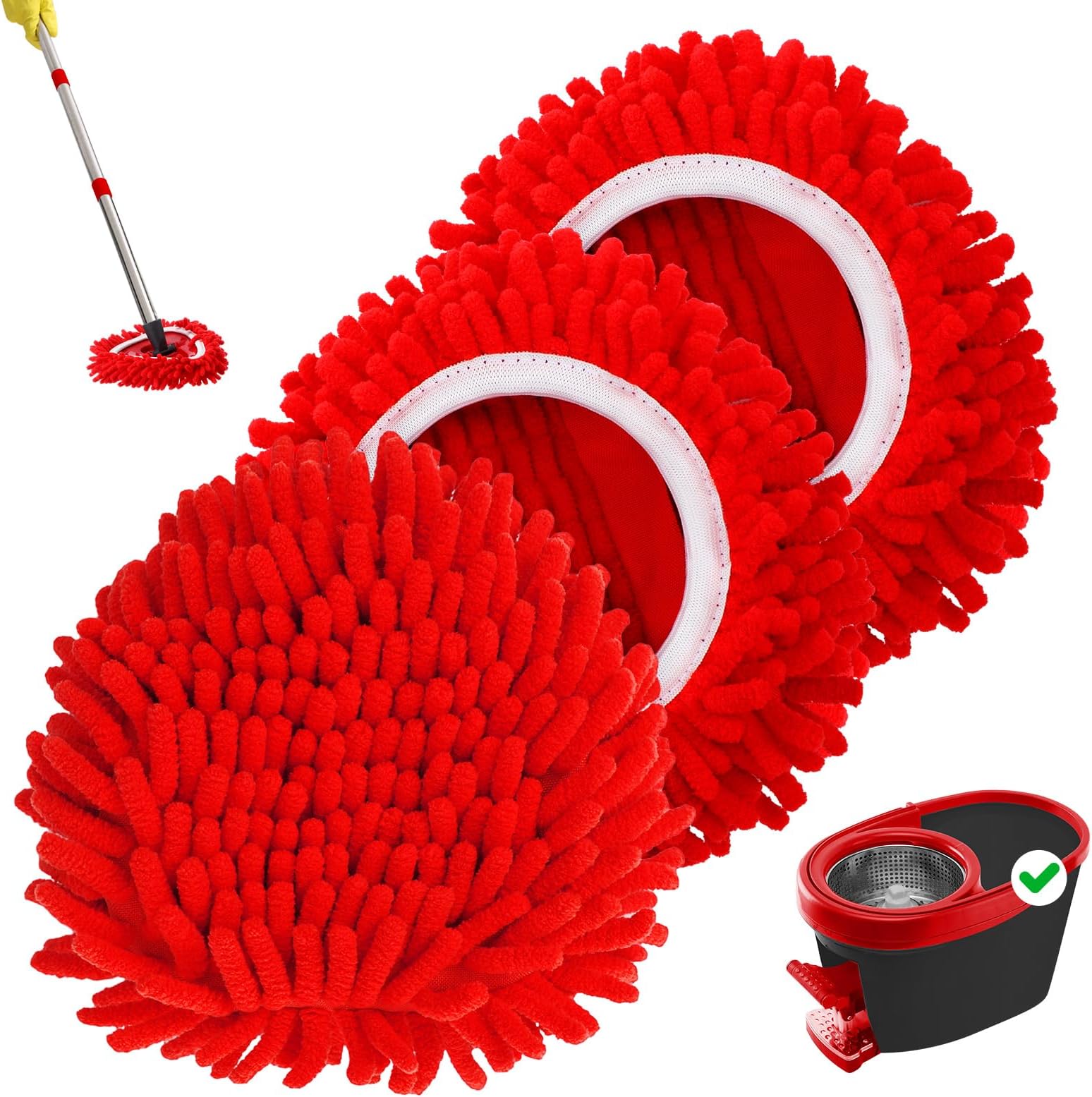 Amazon.com: Spin Mop Heads Replacements for Ocedar Easywring 1 Tank ...