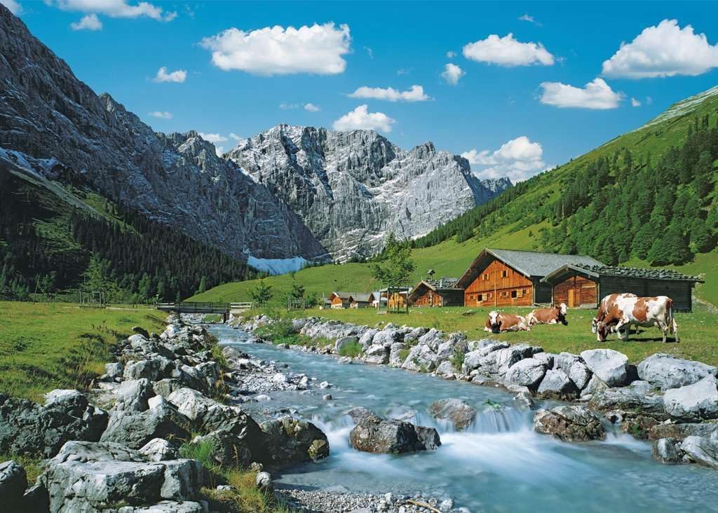 Ravensburger - Austrian Mountains - 1000 Piece Jigsaw Puzzle - Stunning, Vivid Imagery of Breathtaking Mountain Range - Colorful Detail - Ideal Gift - Frameable Art - Puzzles for Adults