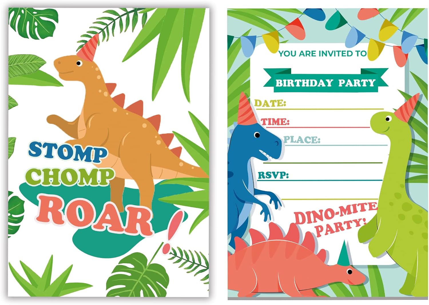 Dinosaur Birthday Invitations for Boys and Girls with
