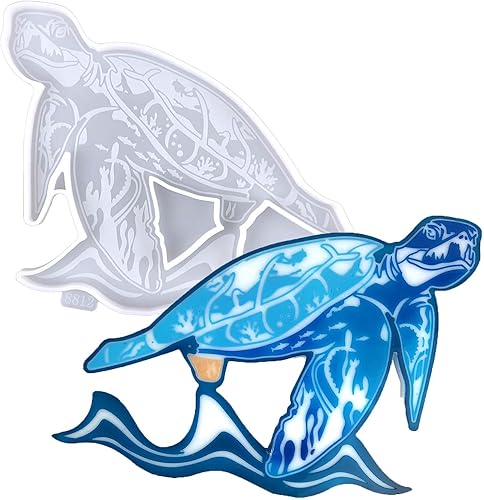 Moldes de silicona 3D de animales de tortugas marinas, molde de resina grande, moldes de resina epoxi, fundición de resina para colgar en la pared,