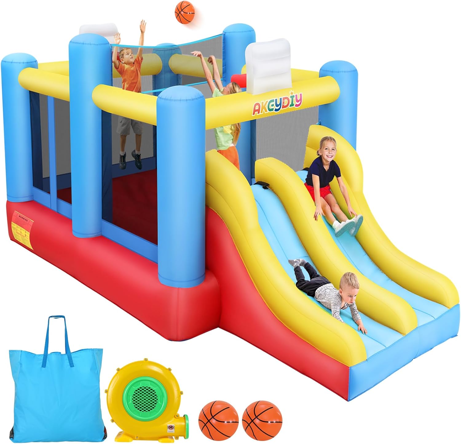 AKEYDIY Bounce House with Double Slide Inflatable Bounce