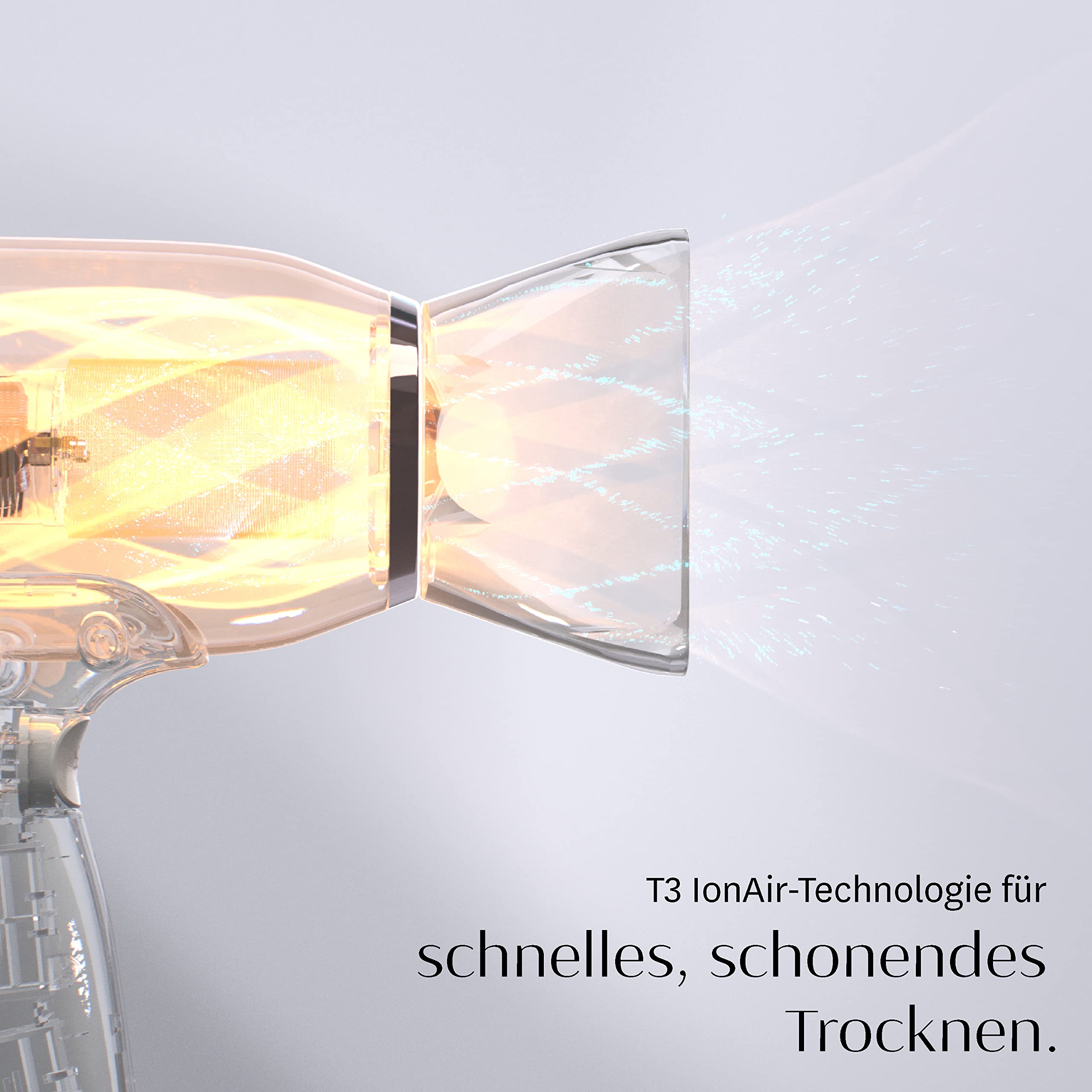 T3 Fit Kompakter professioneller Haartrockner mit Ionentechnologie, schnell trocknend, leicht und ergonomisch, glättet Frizz, mehrere Temperatur- und Geschwindigkeitskombinationen