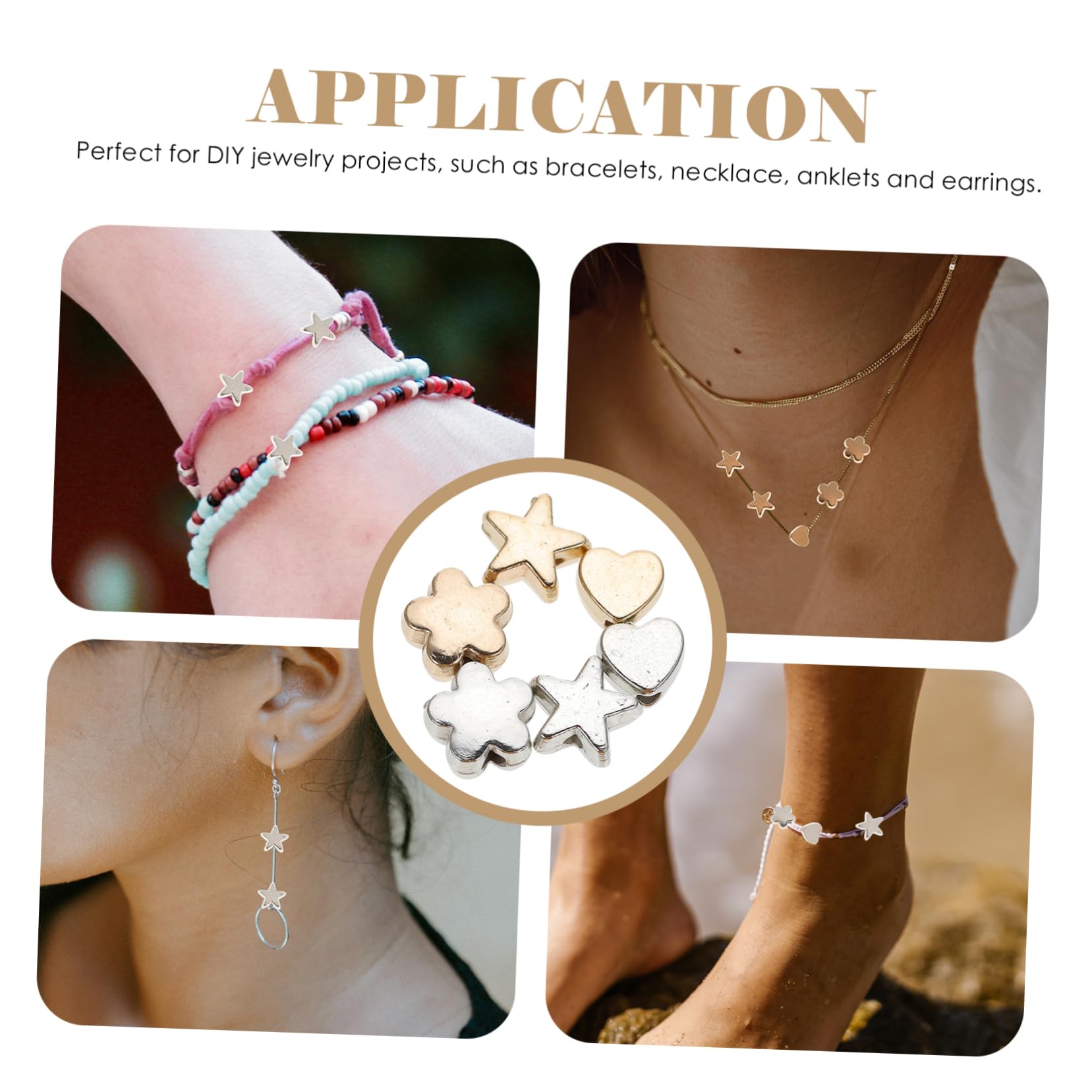 Angoily 5 Sätze Diy Perlen Mit Metallische Abstandsperlen Für Armbänder Und Ohrringe Hochwertige Schmuckherstellung Mit Langlebigen Zinklegierungsmaterialien Für 6 Packungen * 5
