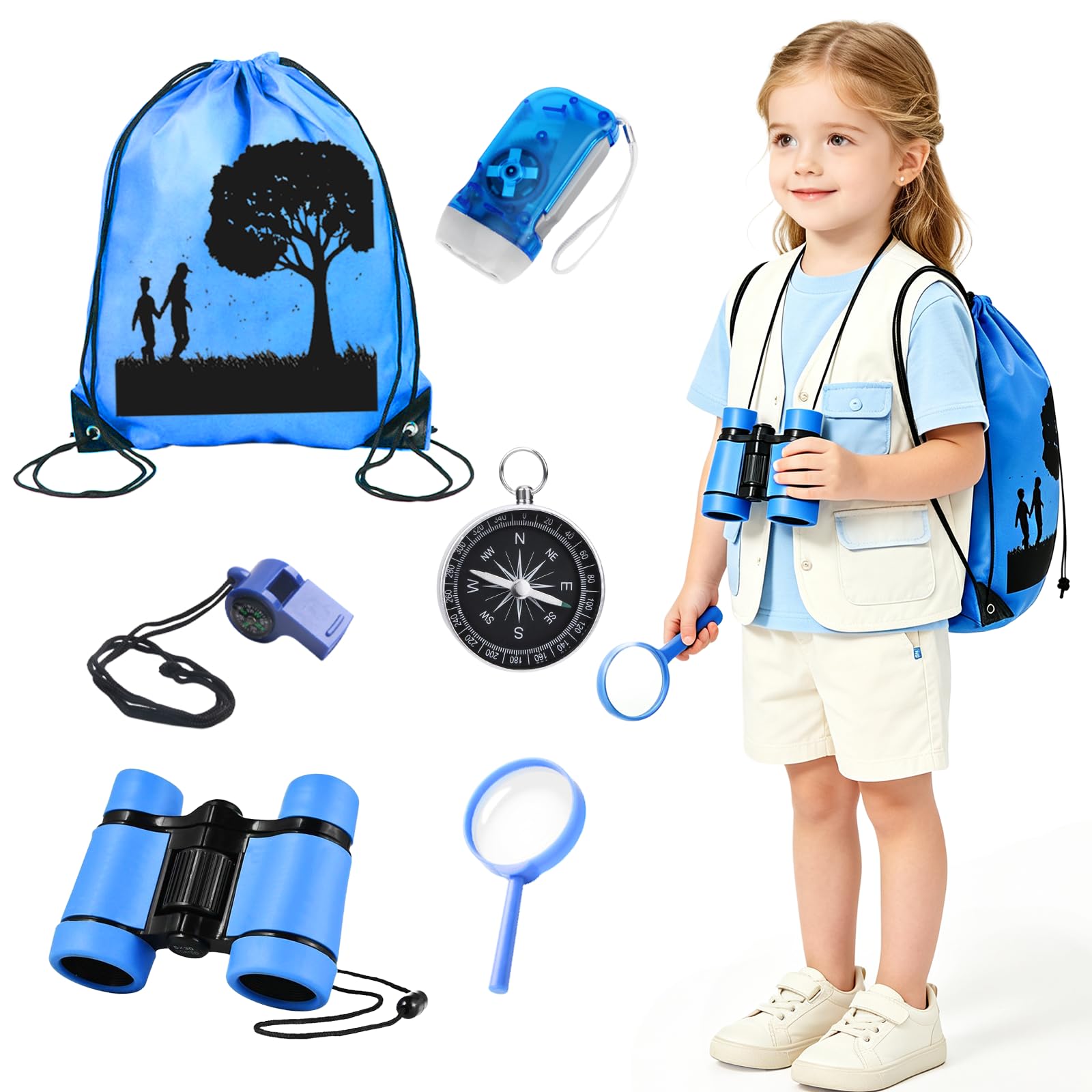 6 Pcs Explorer Costume Kids Adventure Outdoor Exploration Kit