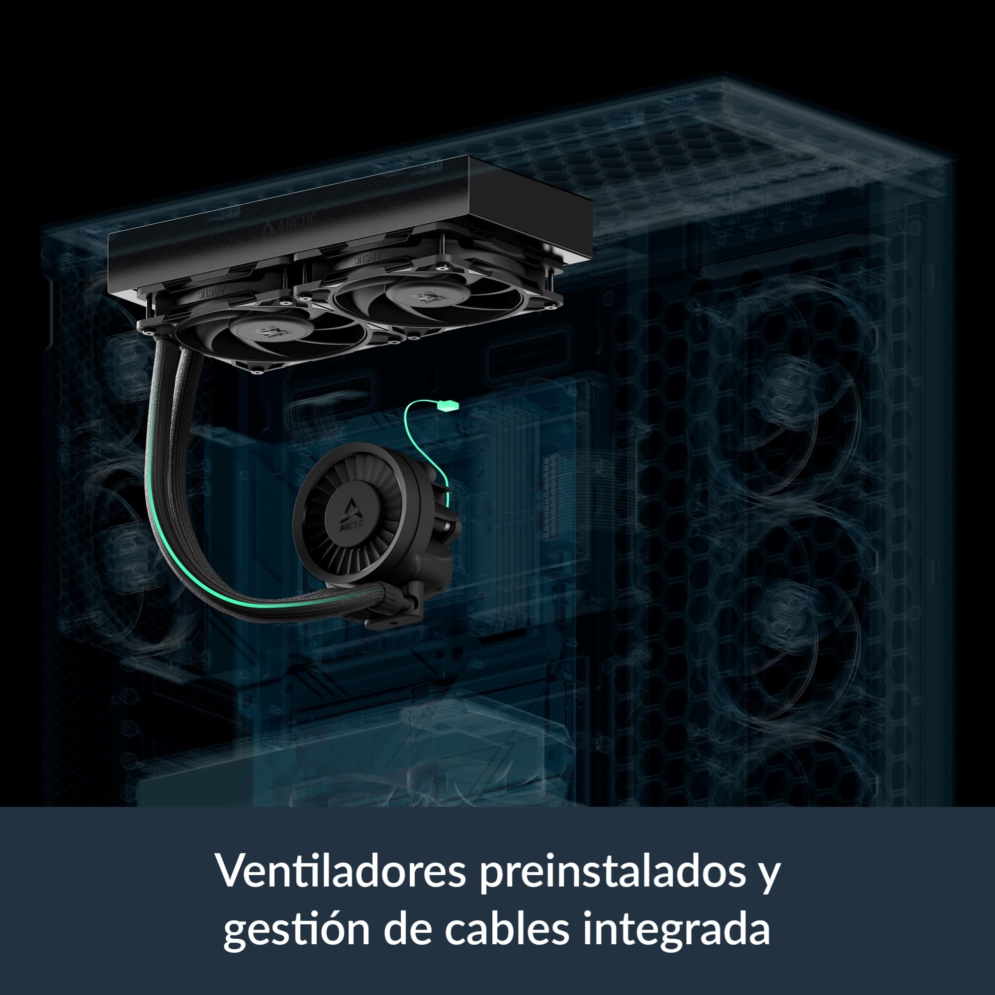 ARCTIC Liquid Freezer III Pro 240 - Refrigerador de CPU AIO, 2 x 120 mm Refrigeración por Agua, 38 mm Radiator, Bomba PWM, Ventilador VRM, AMD AM5/AM4, Intel LGA1851/1700 Marco de Contacto - Negro
