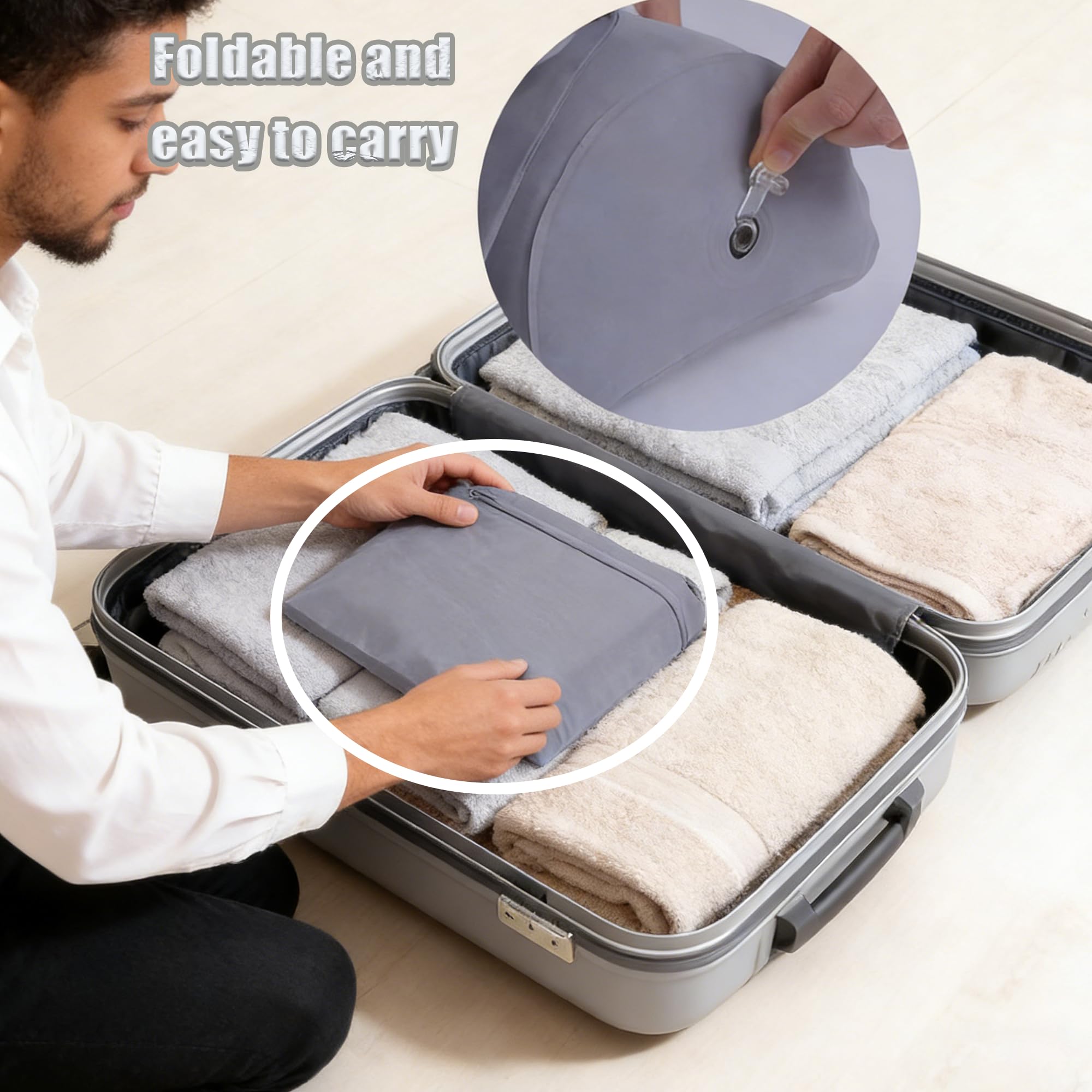 Guardrail Inflable de Cama, Antideslizante, Adecuado para Todas Las Camas, Portátil, Plegable para Viajes de Cama, Protección contra Caídas y Bordes, Protección contra Caídas