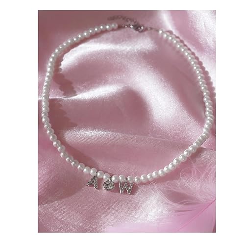 Miniatura 2 de A&W beaded Necklace, LDR Necklace, AW Necklace, Lana Del Rey Merch AW Choker gift for fans (Gold)