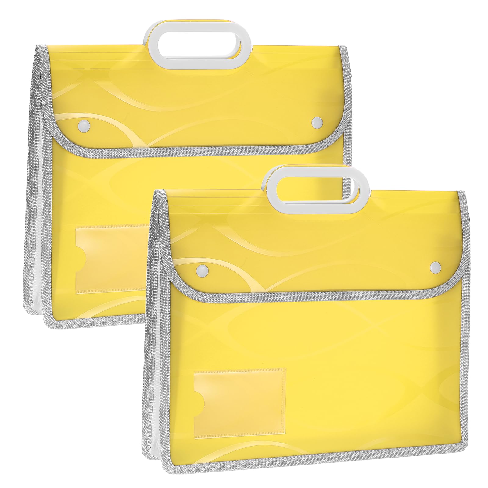 YOKIVE 2 Pack A4 Plastic File Folder with Handle, Yellow