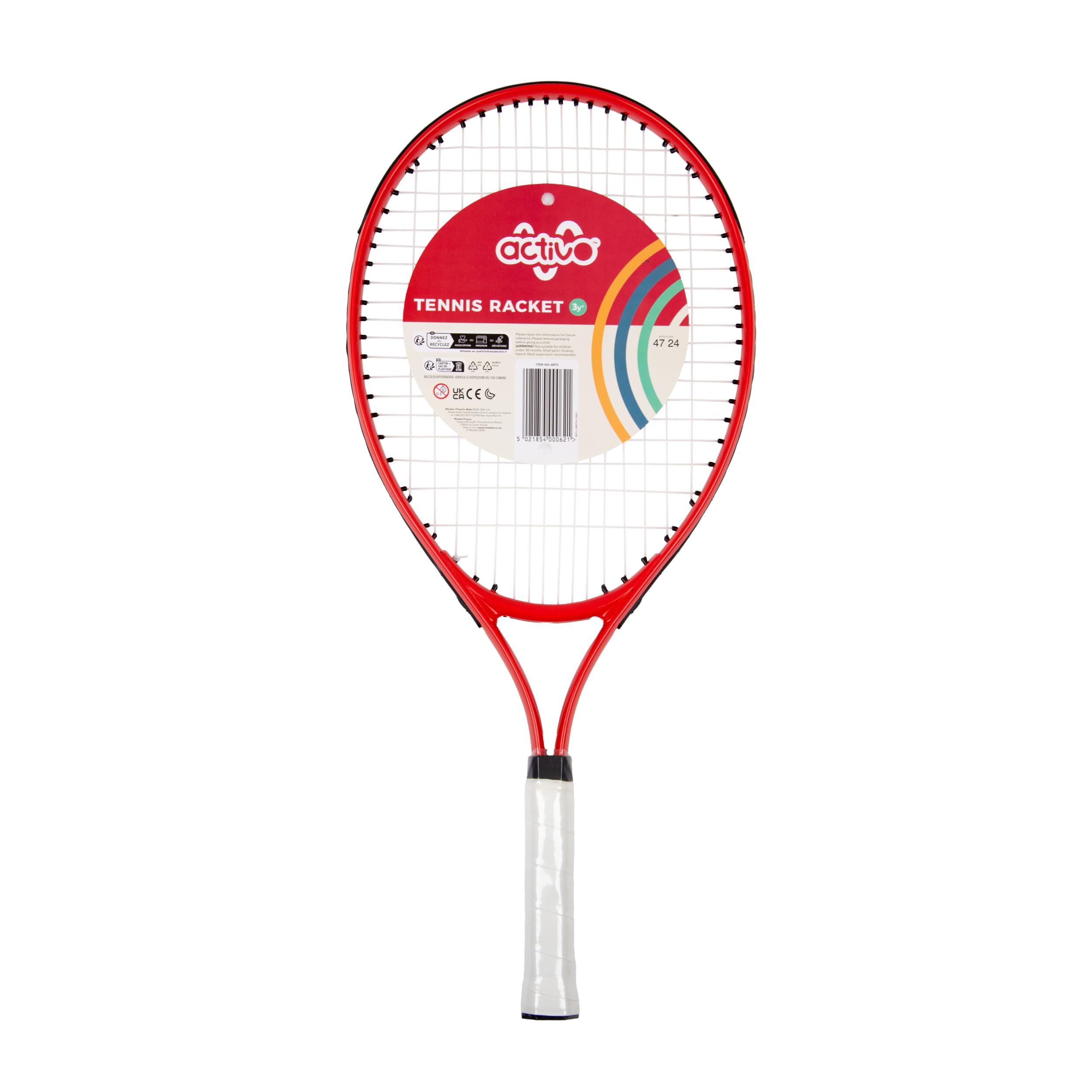Activo Children's Tennis Racket for Young Players, Crafted from Durable Aluminium, Perfect Kids Tennis Racket for Learning Basic Tennis Skills, Lightweight and Easy to Handle, Ideal for Ages 3+