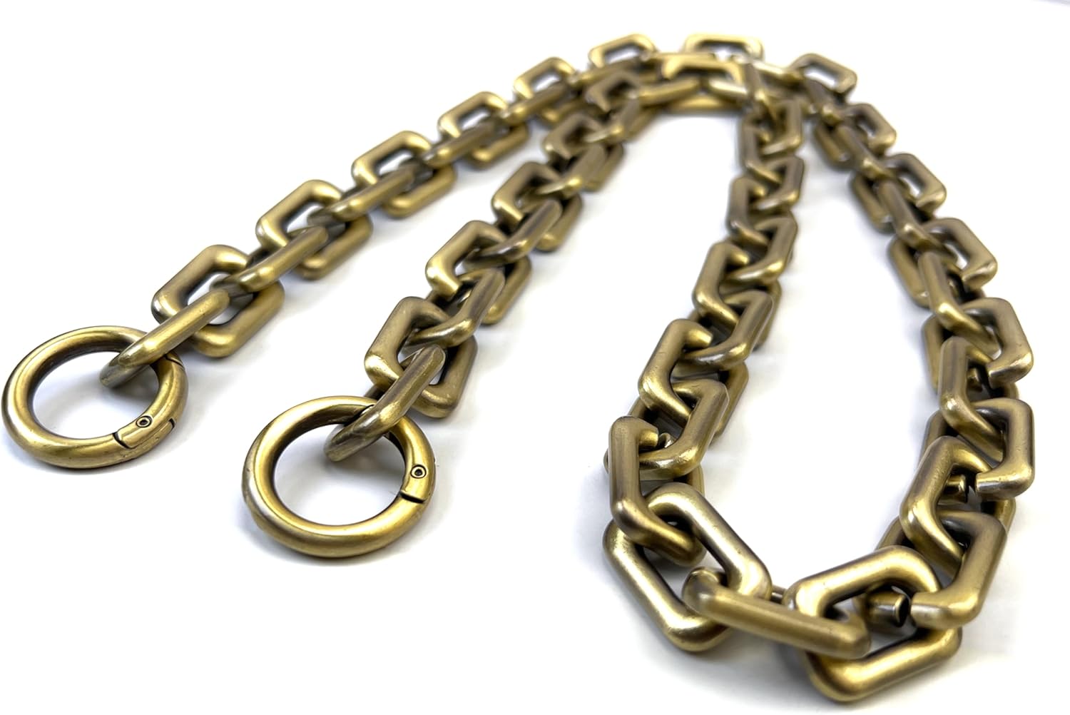 Heavy Chunky Link Chain Strap Purse Handbag Top Handle Shoulder Straps Accessories Decoration Chain Strap Extender Charms Replacement(33.85'' Matte Black)