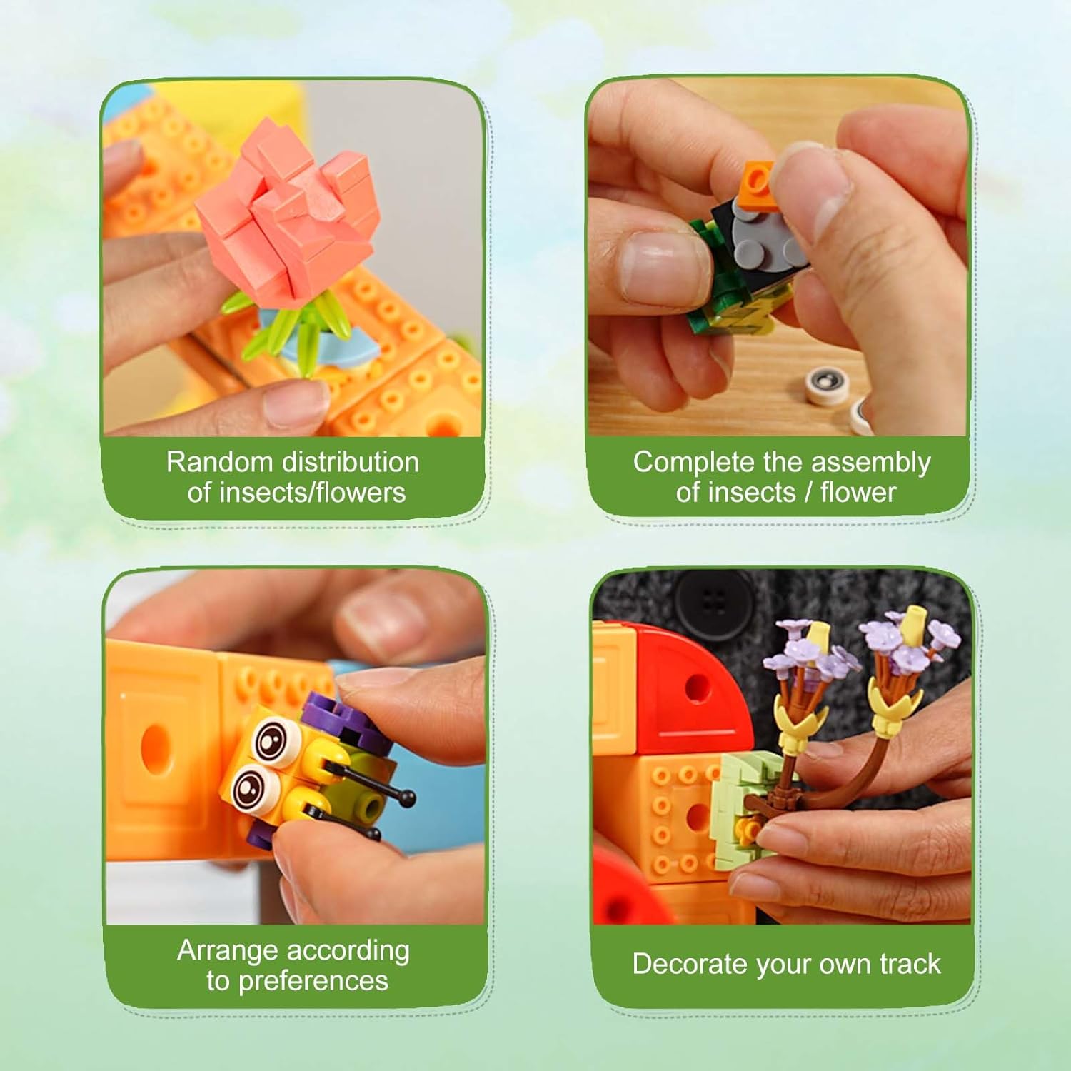 klick Rail Electric Train Set for Kids, Modular 3D Flexible Race Track Building Toys with Gravity-Defying 360° Loops & Motorized Train (Building Blocks)