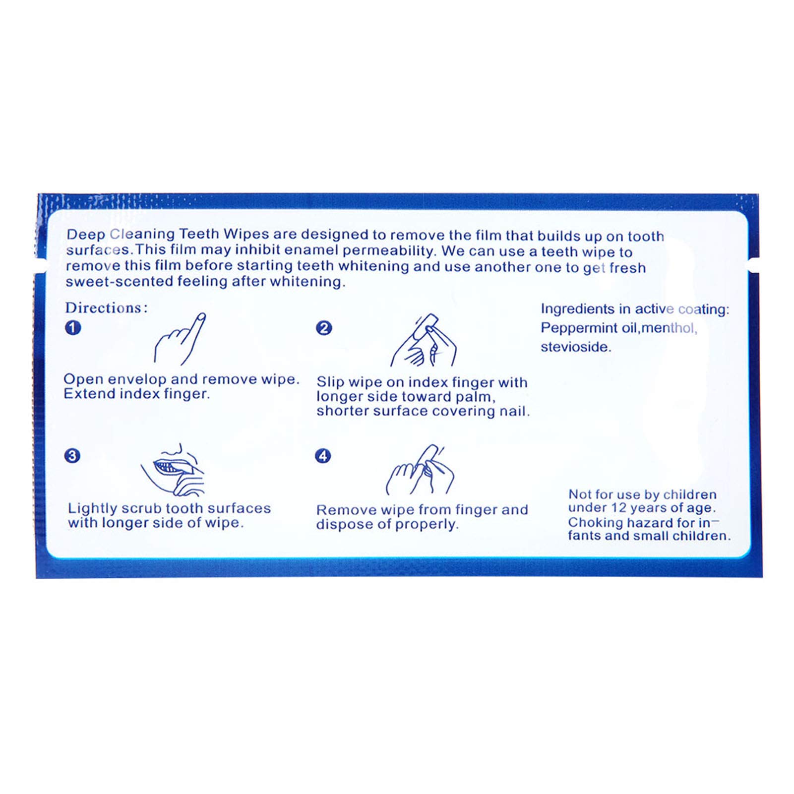 Bande de Blanchiment Dentaire, 50pcs Lingettes Dentaires Propres Essuyer les Dents Outil de Nettoyage pour les Lingettes Dentaires de Nettoyage en Profondeur Oral Essuyer le