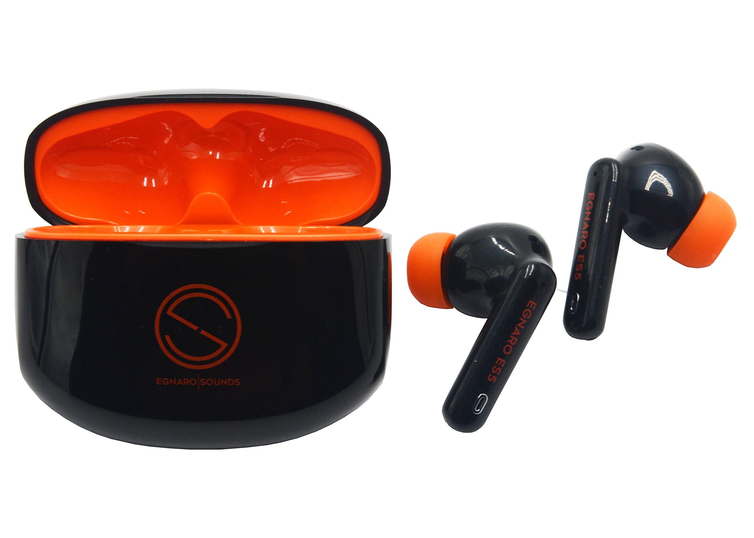 EGNARO ES5 Auricolari Stereo True Wireless, Bluetooth 5.1, Cancellazione Attiva del Rumore, Comandi Touch con Microfono e Resistenza all'Acqua IPX4, colore nero