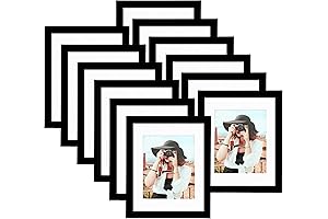 Picrit 8x10 Black Picture Frames Bulk Set of 12 for Wall or Tabletop