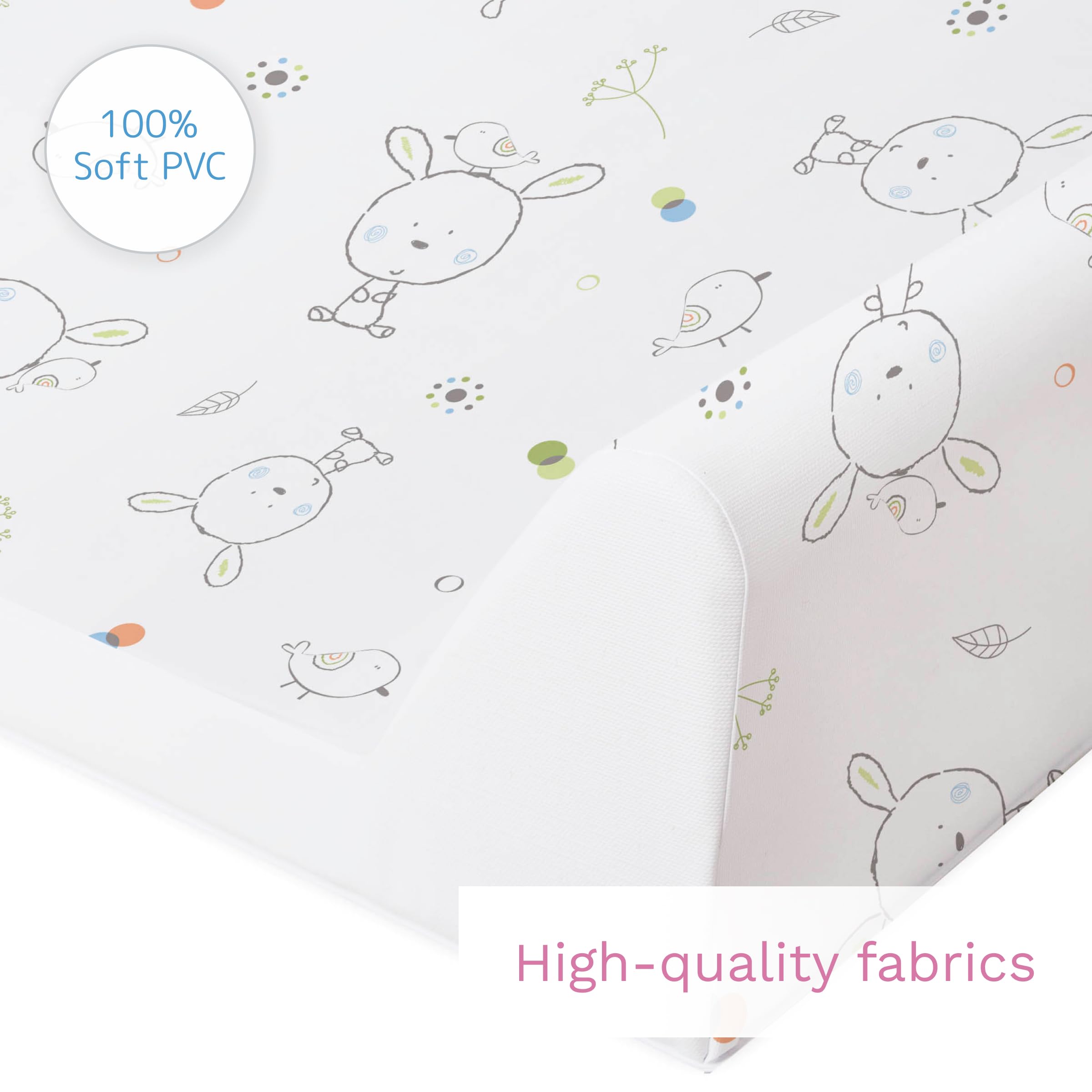 Soft Base Newborn Baby Changing Unit Mat with Raised Edges 50x70 cm (Bunnies) — view 6