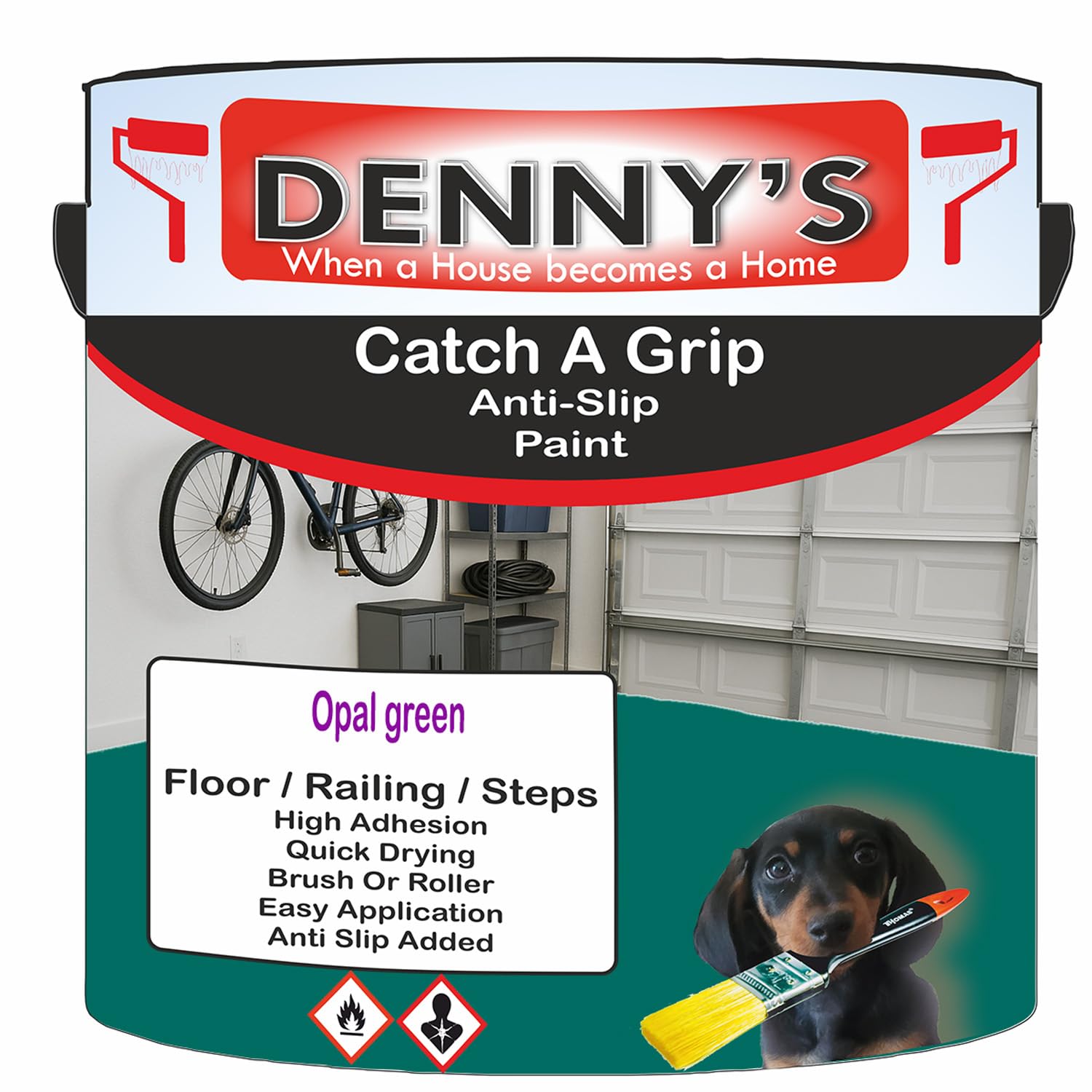 SCOOBYS PAINTS BACK IN THE MIX Catch A Grip Anti Slip Floor Paint – Non Slip Coating for Steps, Railings & Garages – 170 Colours, High Adhesion, Quick Dry, Multiple Sizes (Opal green, 250ml Tin)